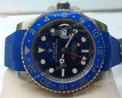 NEW Rolex GMT-Master II Blue Rubber band Mens Watch